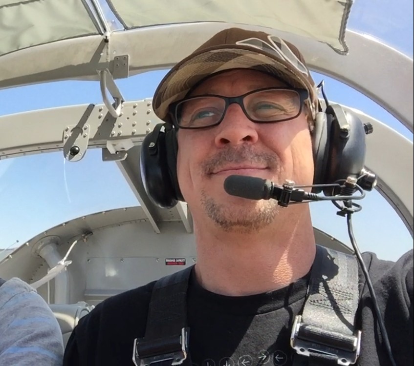 Bill flying an aircraft